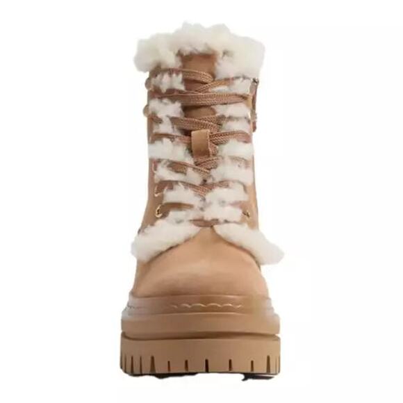 Sam Edelman Women's Kyler Lace-Up Cozy Combat Boots In Carmel US 9 - Picture 3 of 8